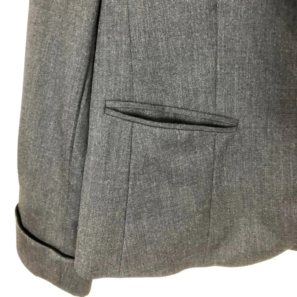 Lafayette 148 Dark Gray Single Button Wool Blazer Size 4
